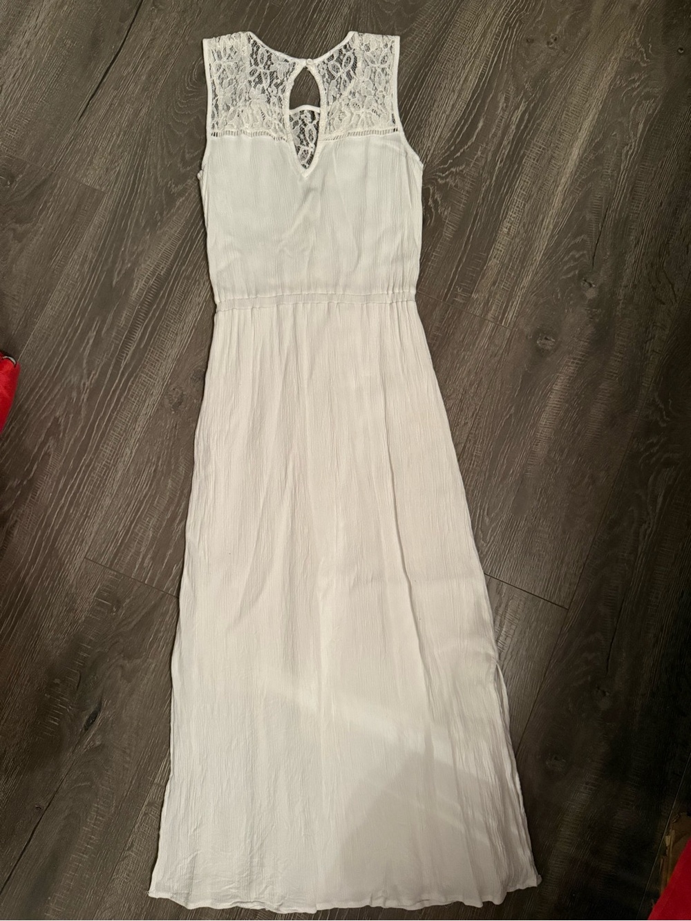 Kismet White Lace Yoke Sleeveless Maxi Dress